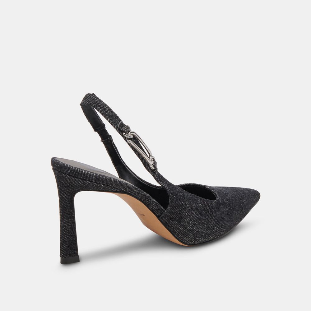 Dolce Vita Krista Denim Women Heels Black | US-310278PJR