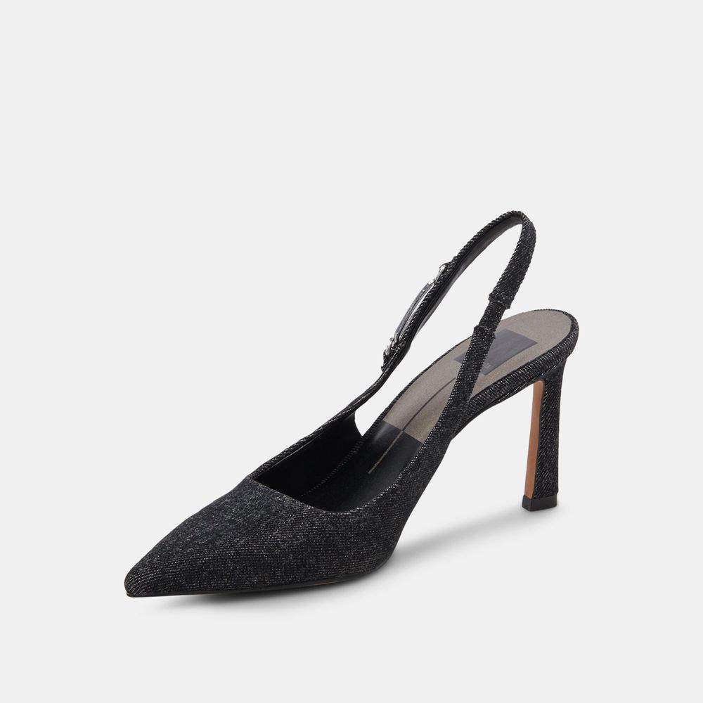 Dolce Vita Krista Denim Women Heels Black | US-310278PJR