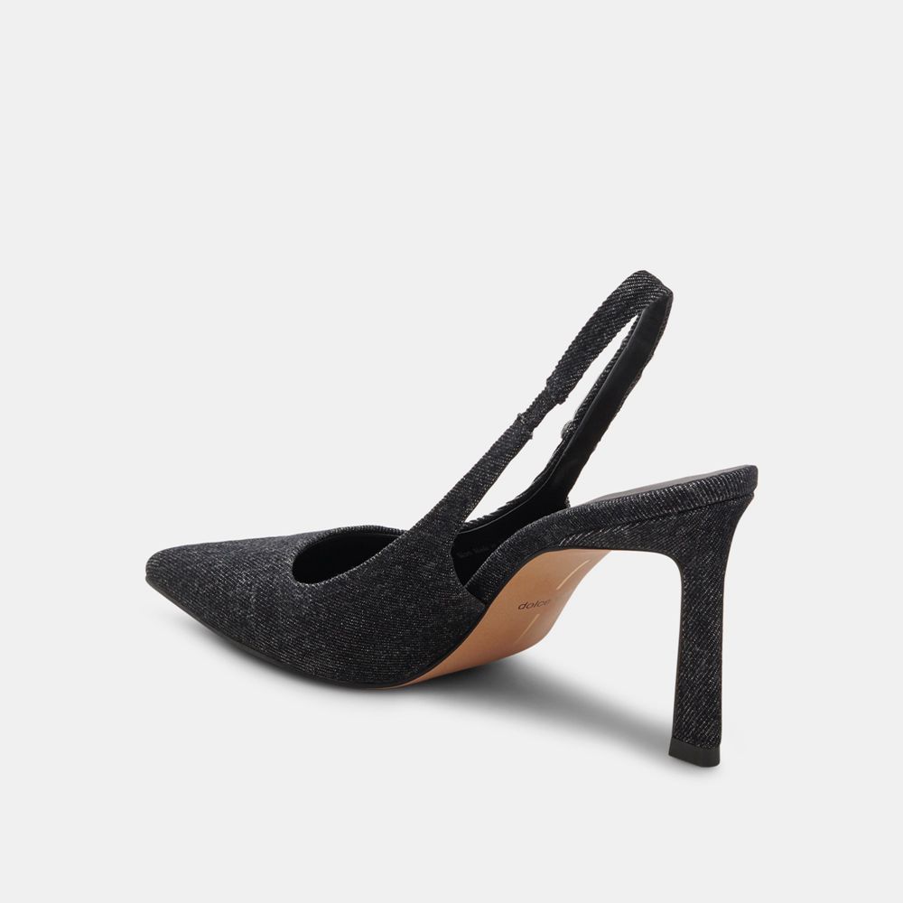 Dolce Vita Krista Denim Women Heels Black | US-310278PJR