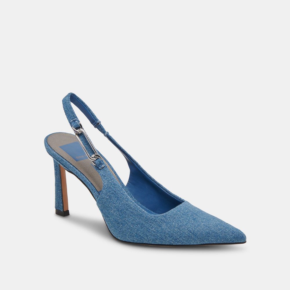 Dolce Vita Krista Denim Women Heels Blue | US-625917FXW