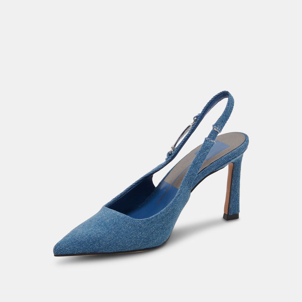 Dolce Vita Krista Denim Women Heels Blue | US-625917FXW