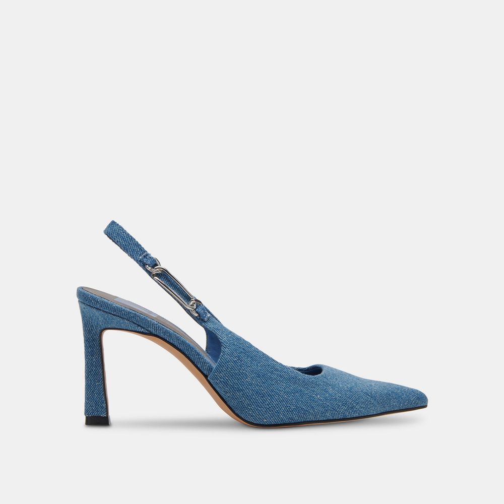 Dolce Vita Krista Denim Women Heels Blue | US-625917FXW