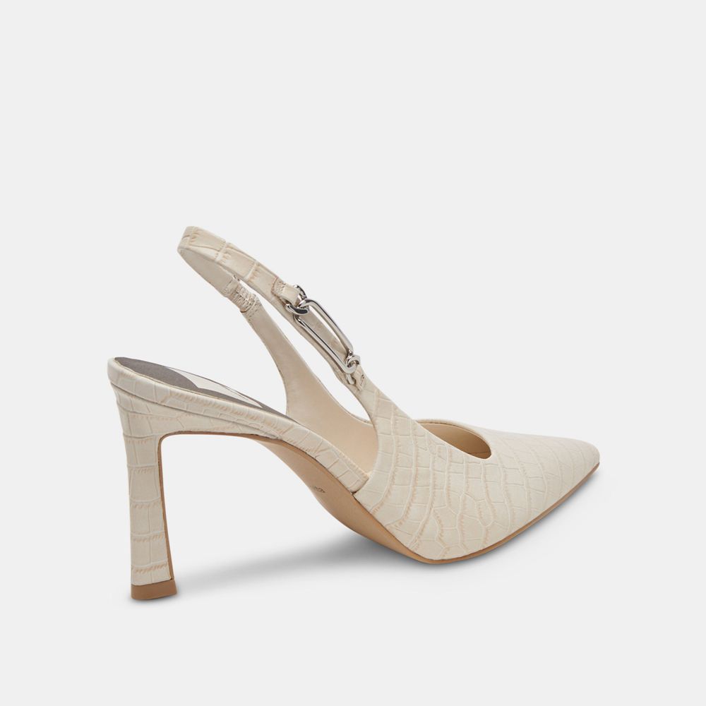 Dolce Vita Krista Leather Women Heels Beige | US-016835YZN