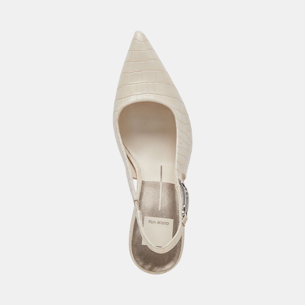 Dolce Vita Krista Leather Women Heels Beige | US-016835YZN