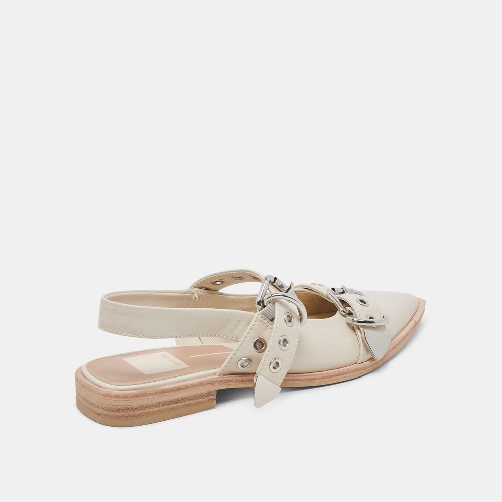 Dolce Vita Labell Crinkle Patent Women Flats Cream | US-137859VOT