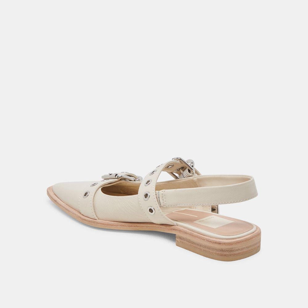 Dolce Vita Labell Crinkle Patent Women Flats Cream | US-137859VOT