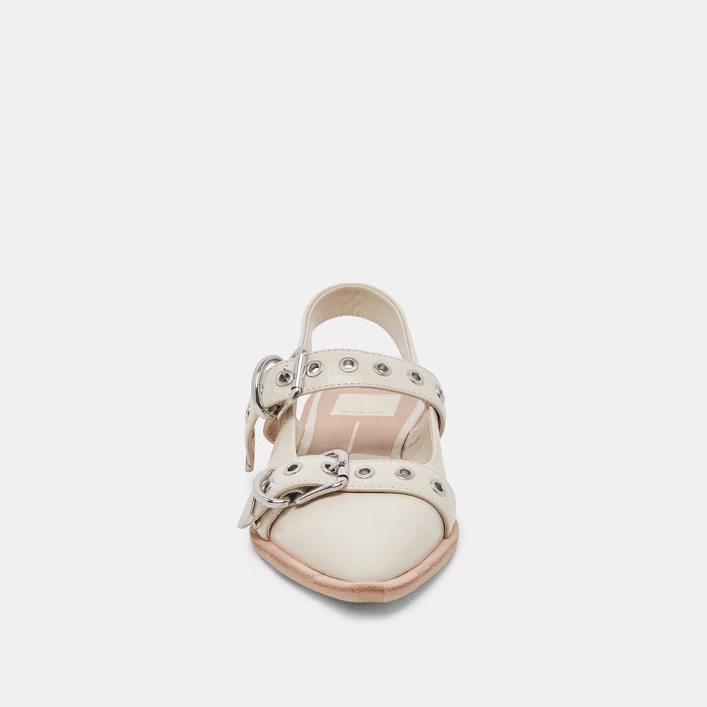 Dolce Vita Labell Crinkle Patent Women Flats Cream | US-137859VOT