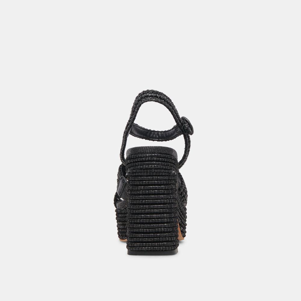 Dolce Vita Lacye Woven Women Heels Black | US-290186IGW