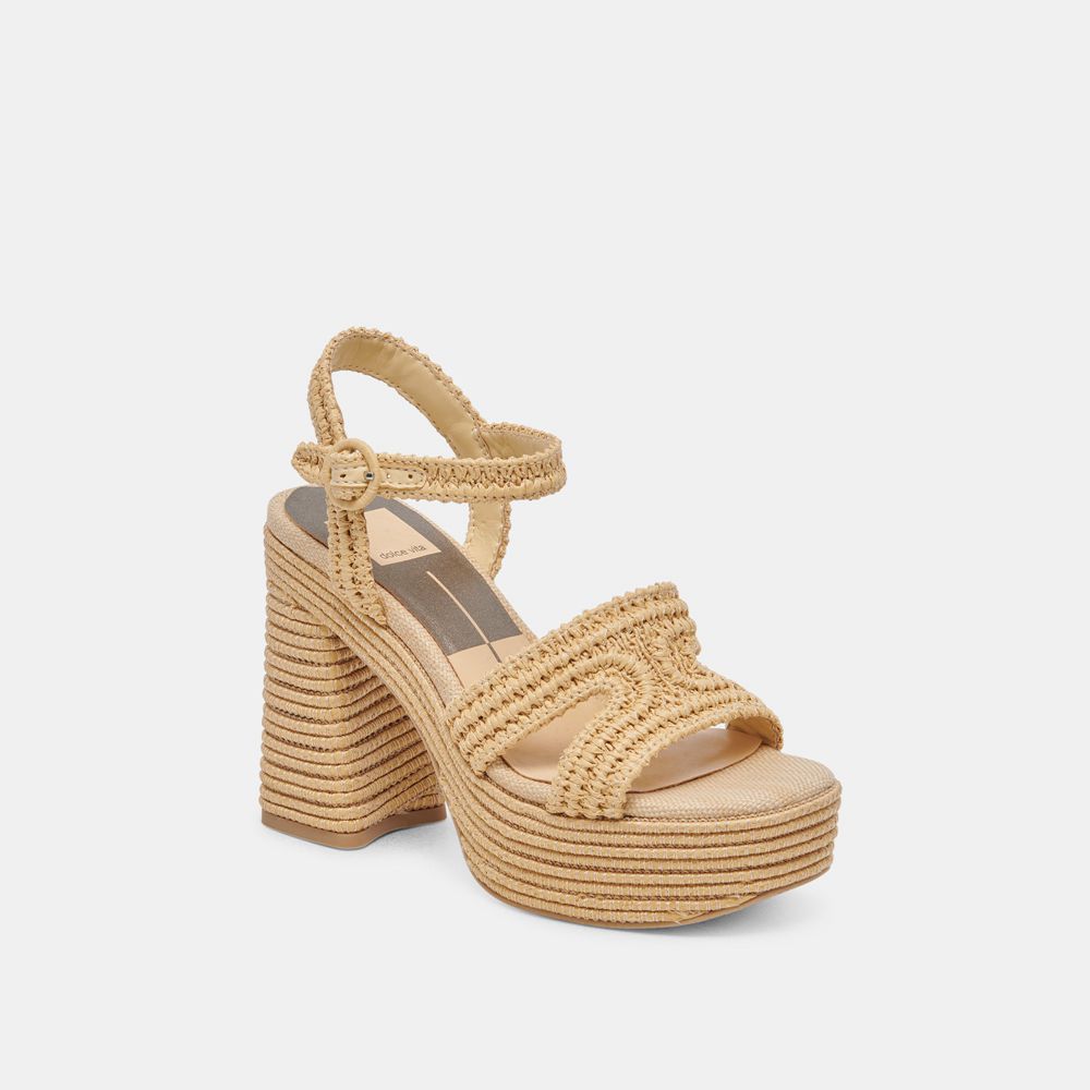 Dolce Vita Lacye Woven Women Heels Brown | US-875120LGN