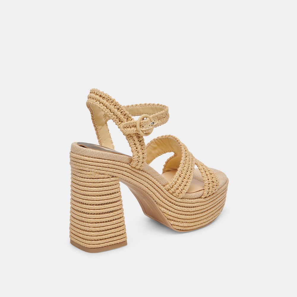 Dolce Vita Lacye Woven Women Heels Brown | US-875120LGN