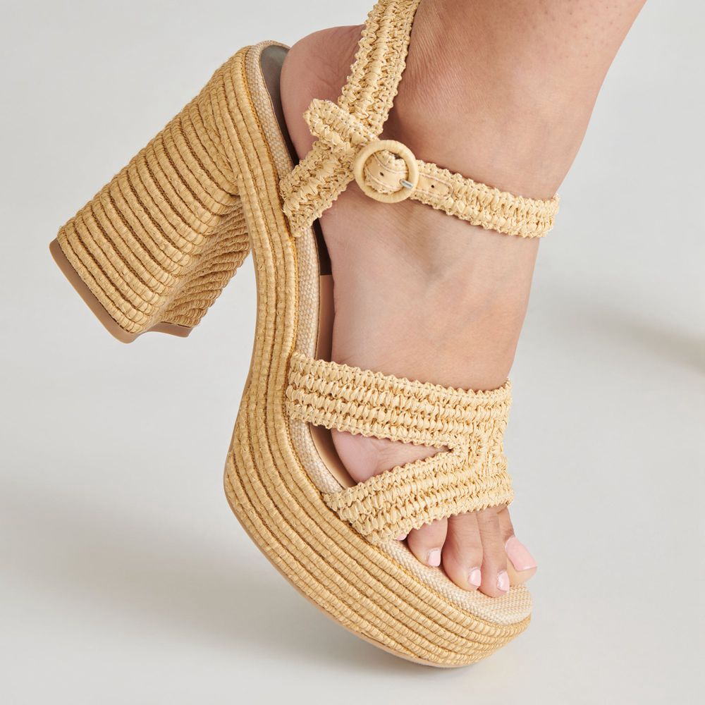 Dolce Vita Lacye Woven Women Heels Brown | US-875120LGN