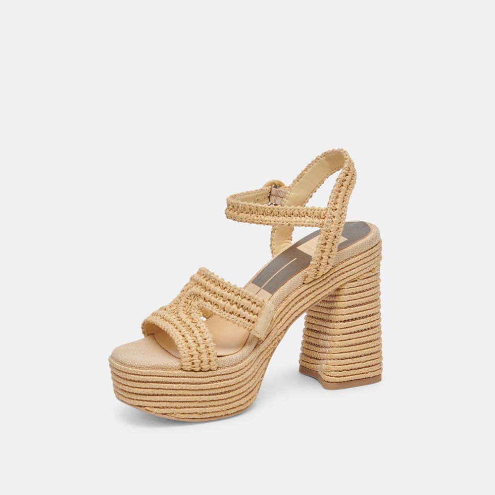 Dolce Vita Lacye Woven Women Heels Brown | US-875120LGN