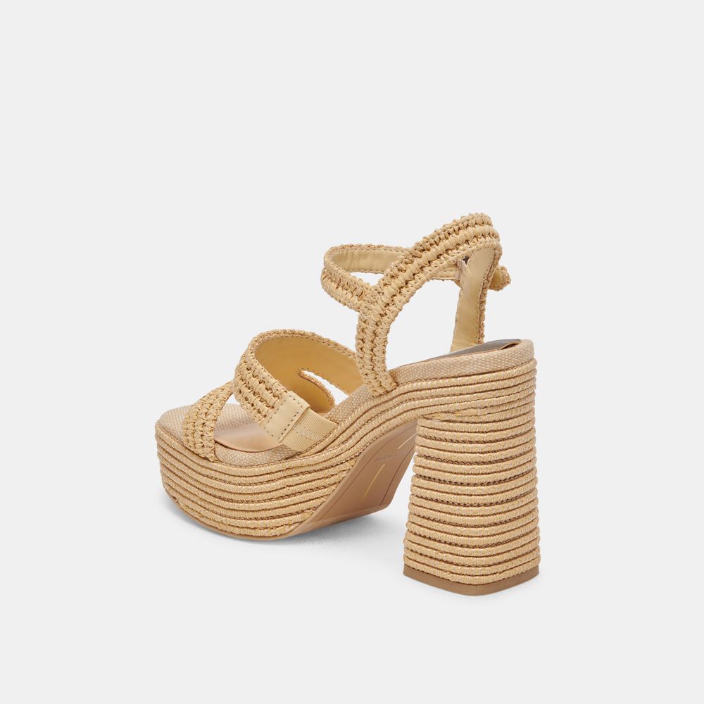 Dolce Vita Lacye Woven Women Heels Brown | US-875120LGN