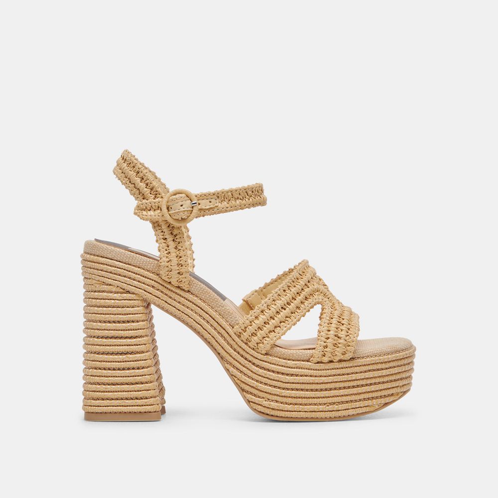 Dolce Vita Lacye Woven Women Heels Brown | US-875120LGN