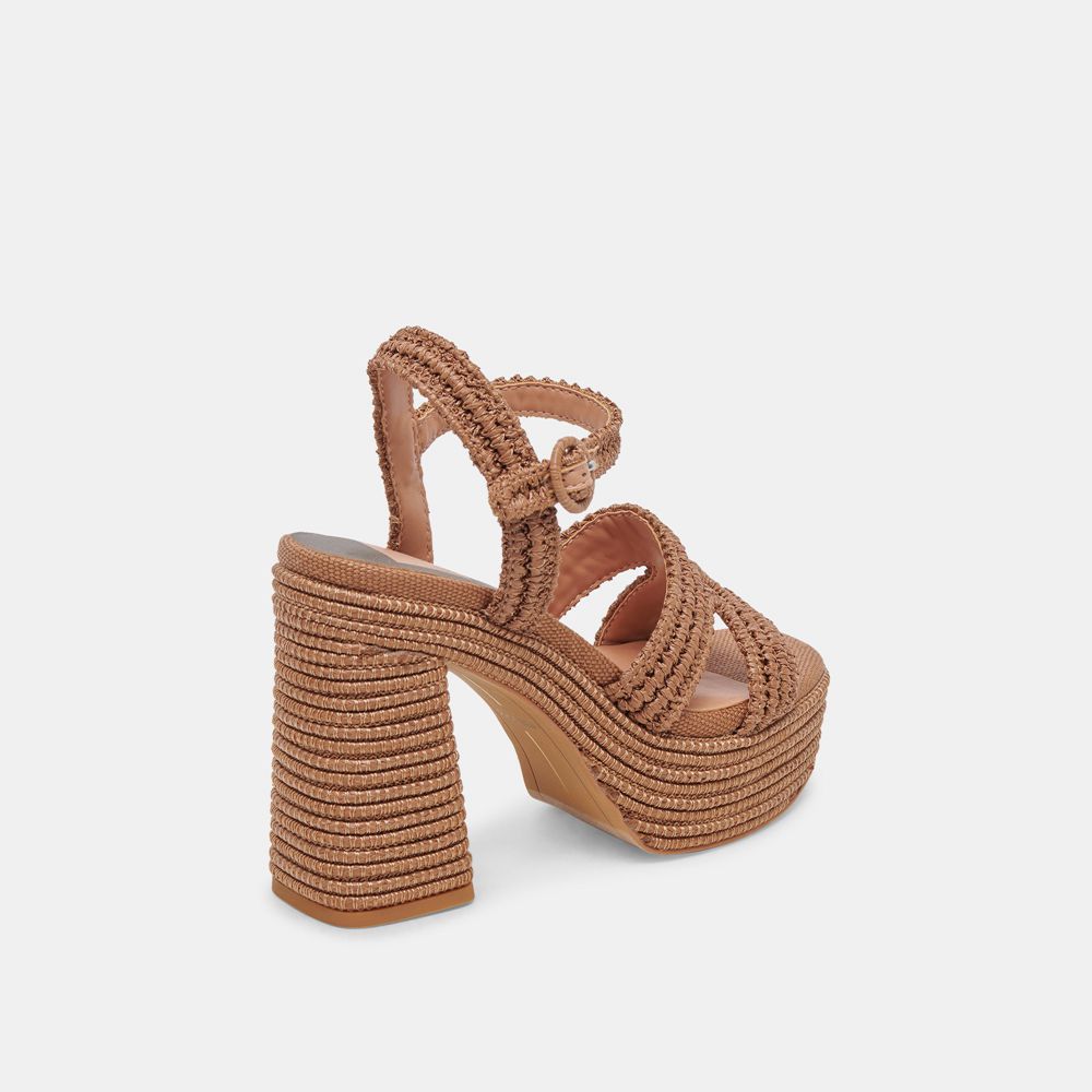 Dolce Vita Lacye Woven Women Heels Brown | US-017654SPJ