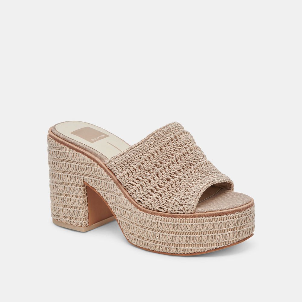 Dolce Vita Ladin Woven Women Heels Beige | US-692405GND