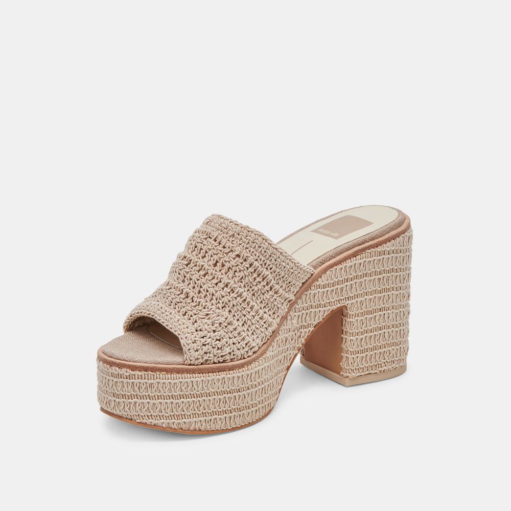 Dolce Vita Ladin Woven Women Heels Beige | US-692405GND