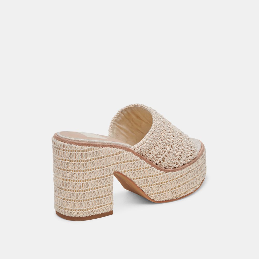 Dolce Vita Ladin Woven Women Heels Cream | US-794230ZHT