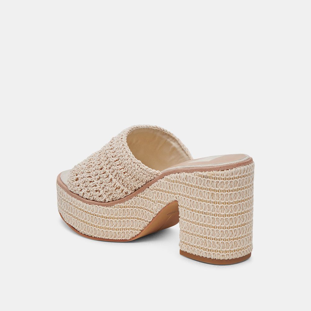 Dolce Vita Ladin Woven Women Heels Cream | US-794230ZHT