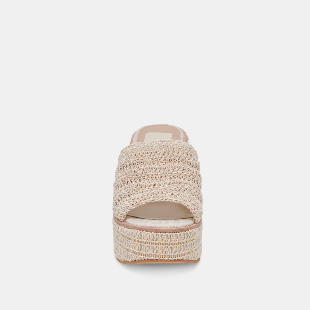 Dolce Vita Ladin Woven Women Heels Cream | US-794230ZHT