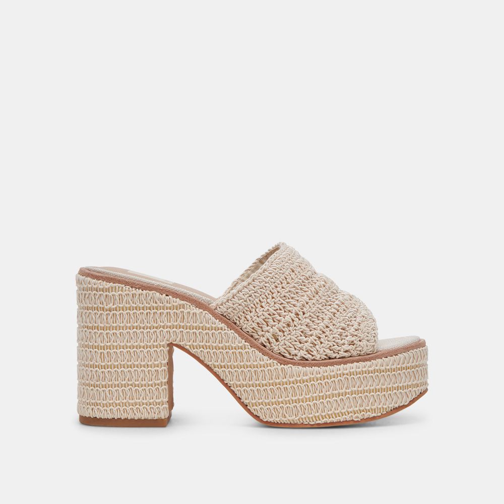 Dolce Vita Ladin Woven Women Heels Cream | US-794230ZHT