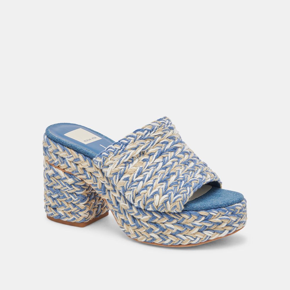 Dolce Vita Lady Woven Women Heels Blue | US-921543DOB