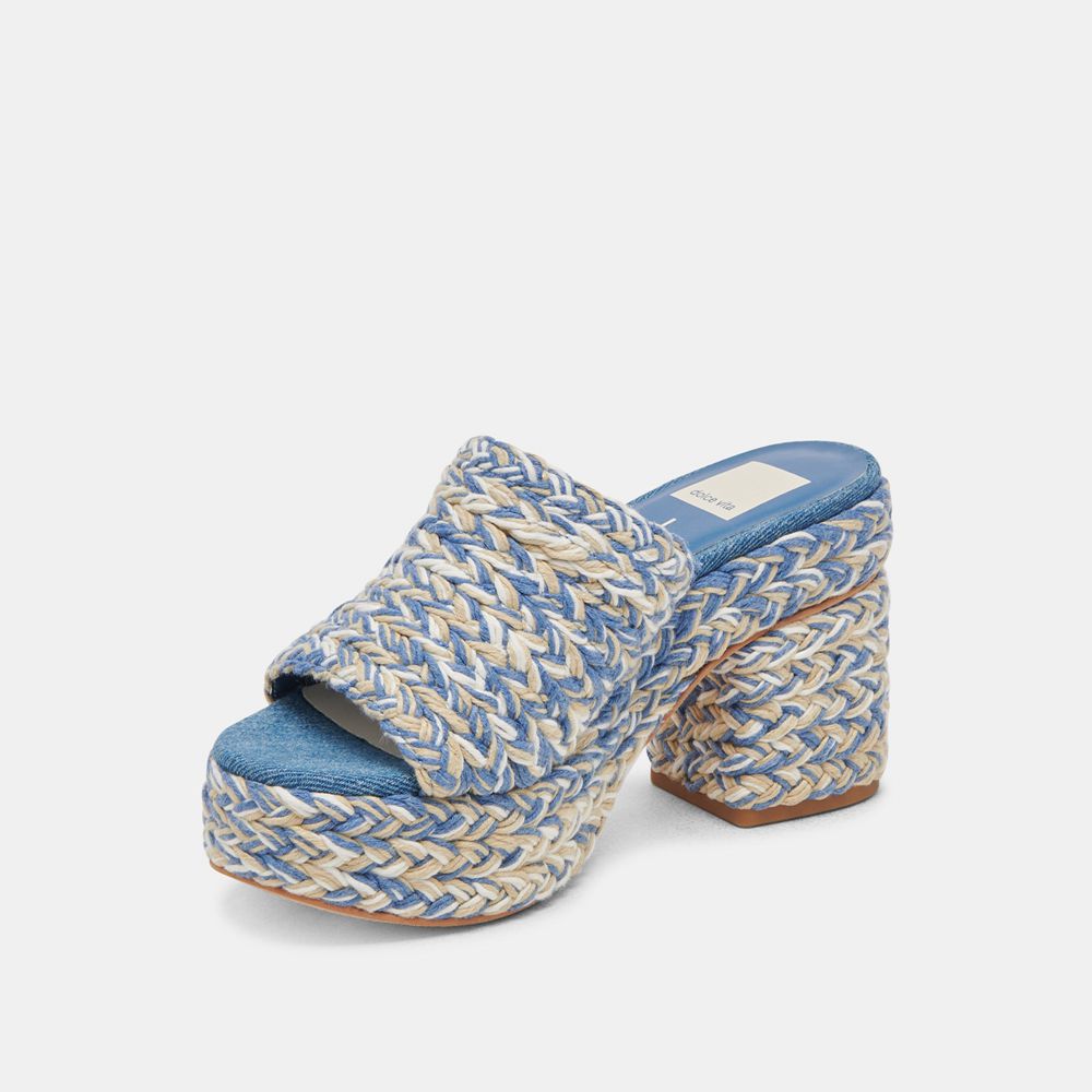 Dolce Vita Lady Woven Women Heels Blue | US-921543DOB