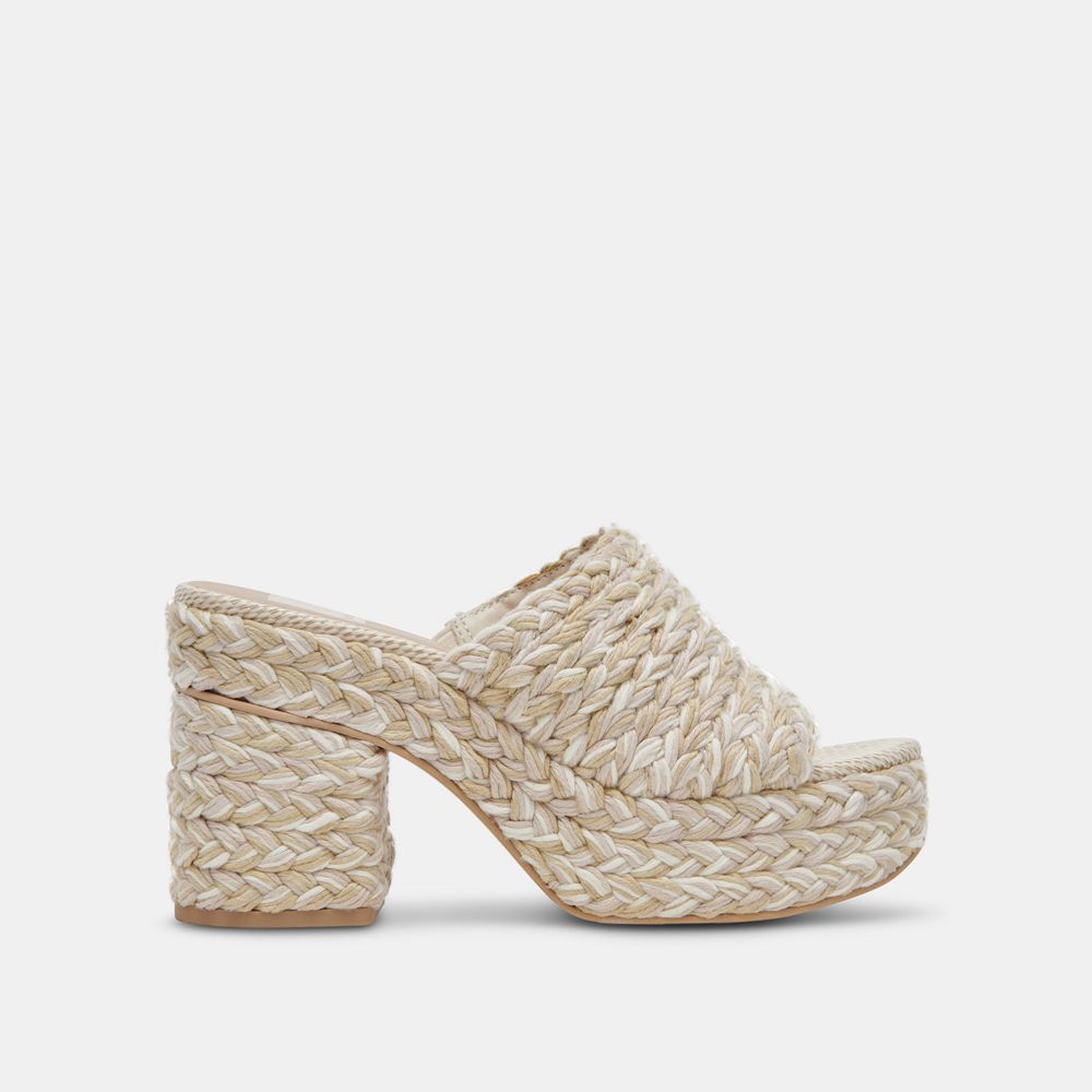 Dolce Vita Lady Woven Women Heels Cream | US-592837KWC