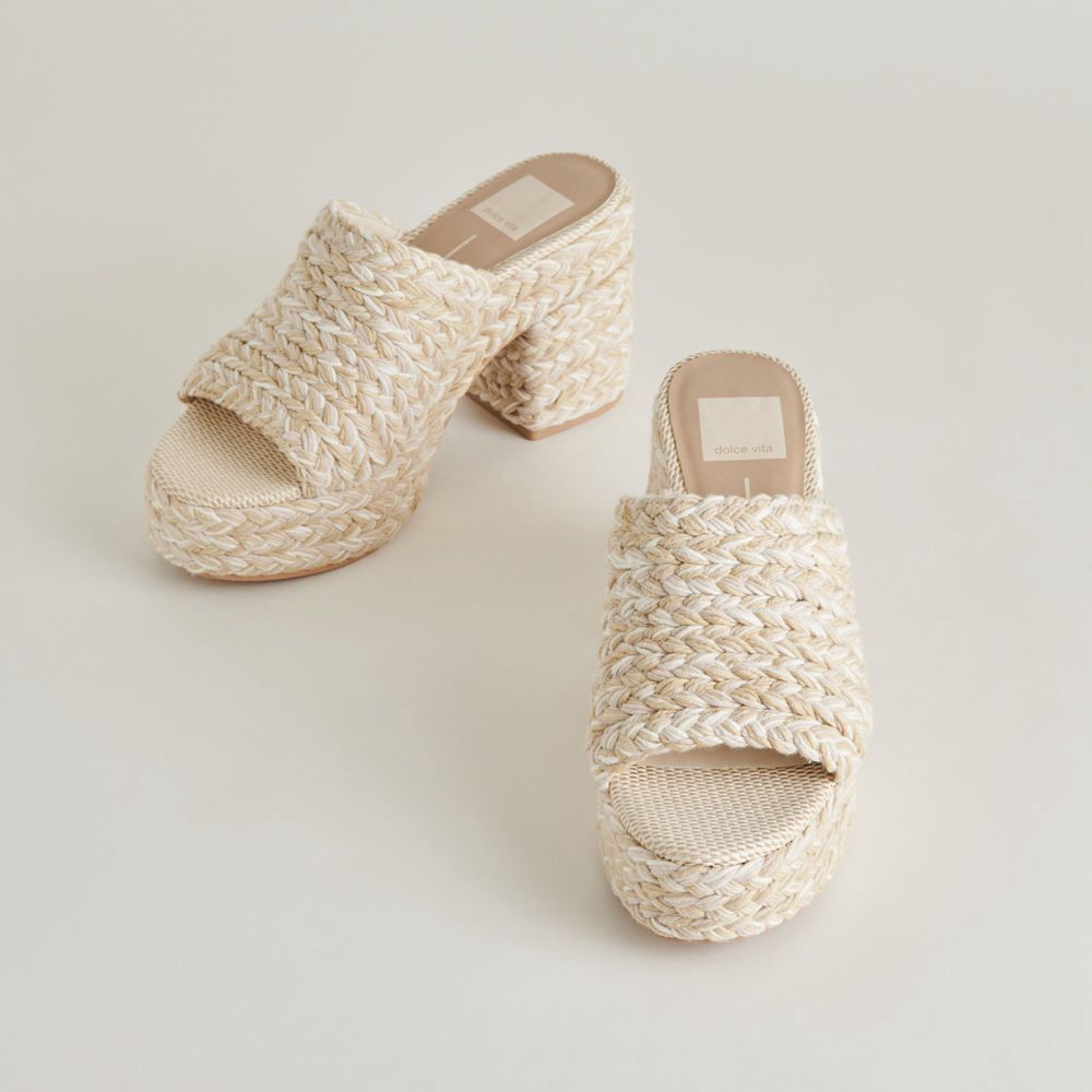 Dolce Vita Lady Woven Women Heels Cream | US-592837KWC