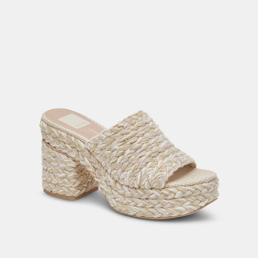 Dolce Vita Lady Woven Women Heels Cream | US-592837KWC