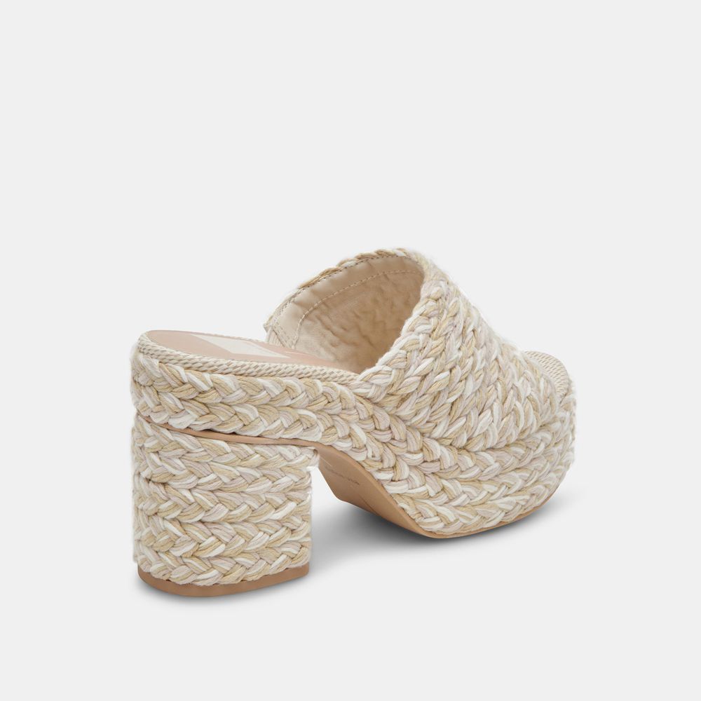 Dolce Vita Lady Woven Women Heels Cream | US-592837KWC