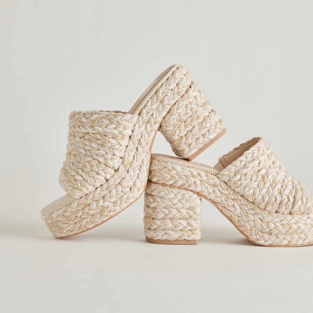 Dolce Vita Lady Woven Women Heels Cream | US-592837KWC