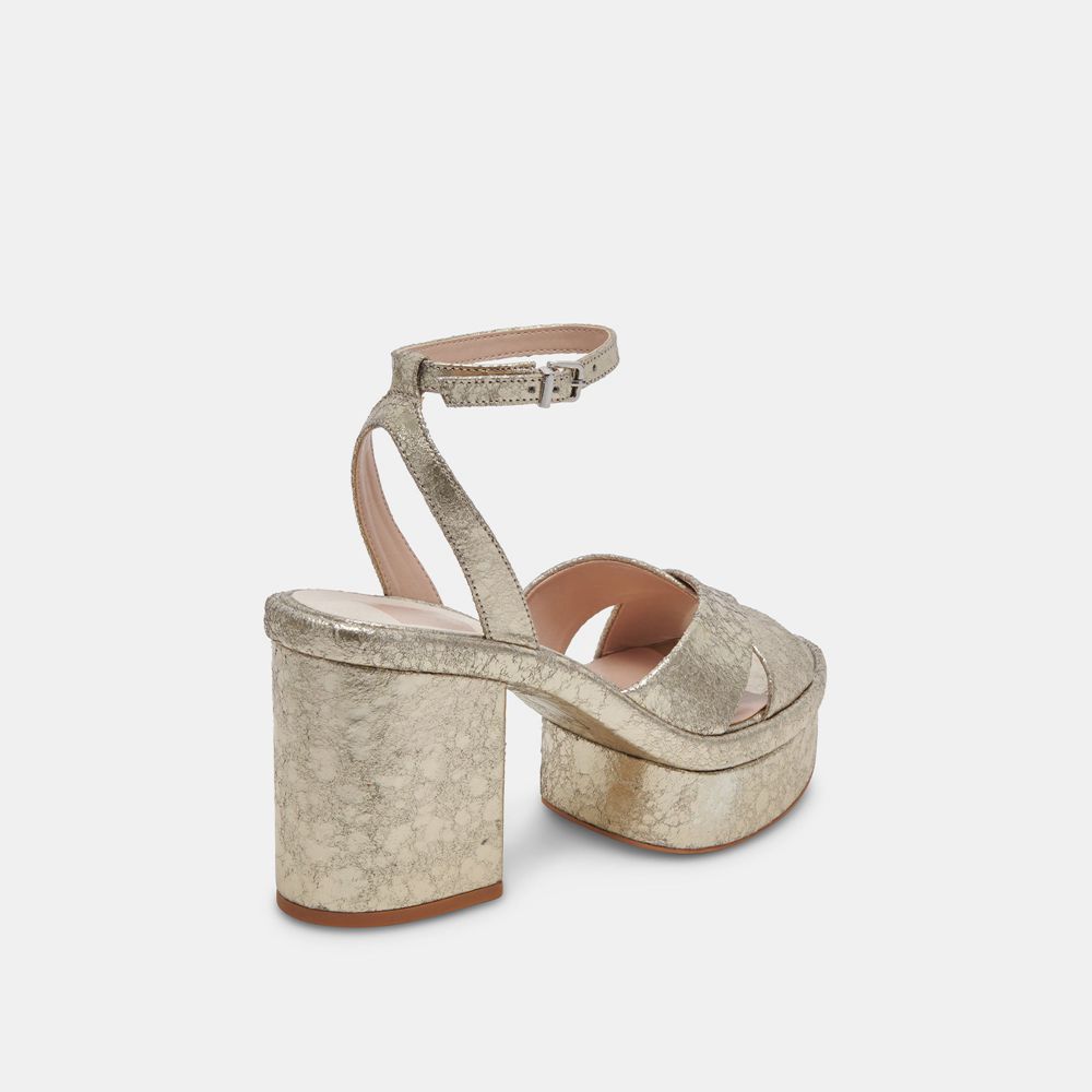 Dolce Vita Laisha Leather Women Heels Platinum | US-267489DHK