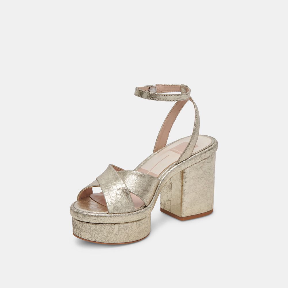 Dolce Vita Laisha Leather Women Heels Platinum | US-267489DHK