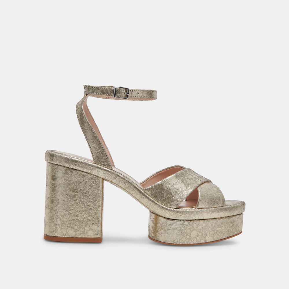 Dolce Vita Laisha Leather Women Heels Platinum | US-267489DHK