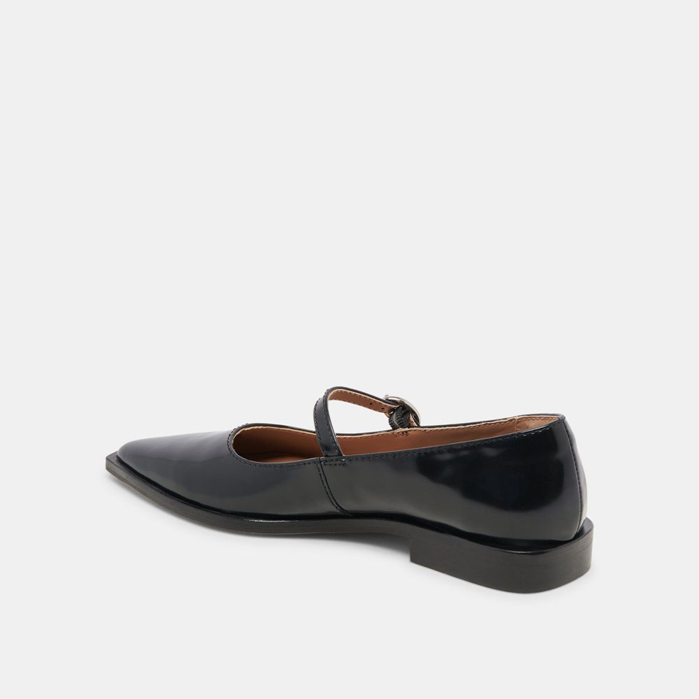 Dolce Vita Largo Leather Women Flats Black | US-152764NFV