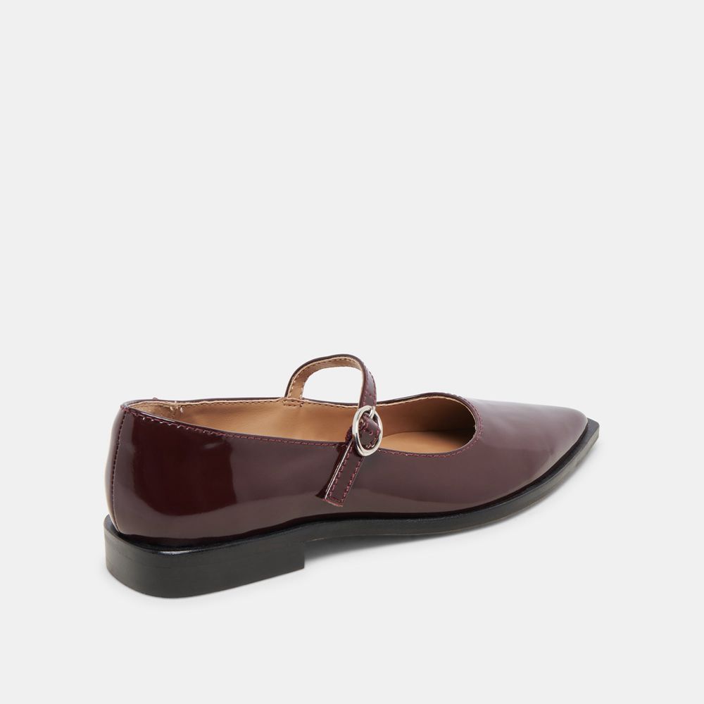 Dolce Vita Largo Leather Women Flats Dark Burgundy | US-264930YIB