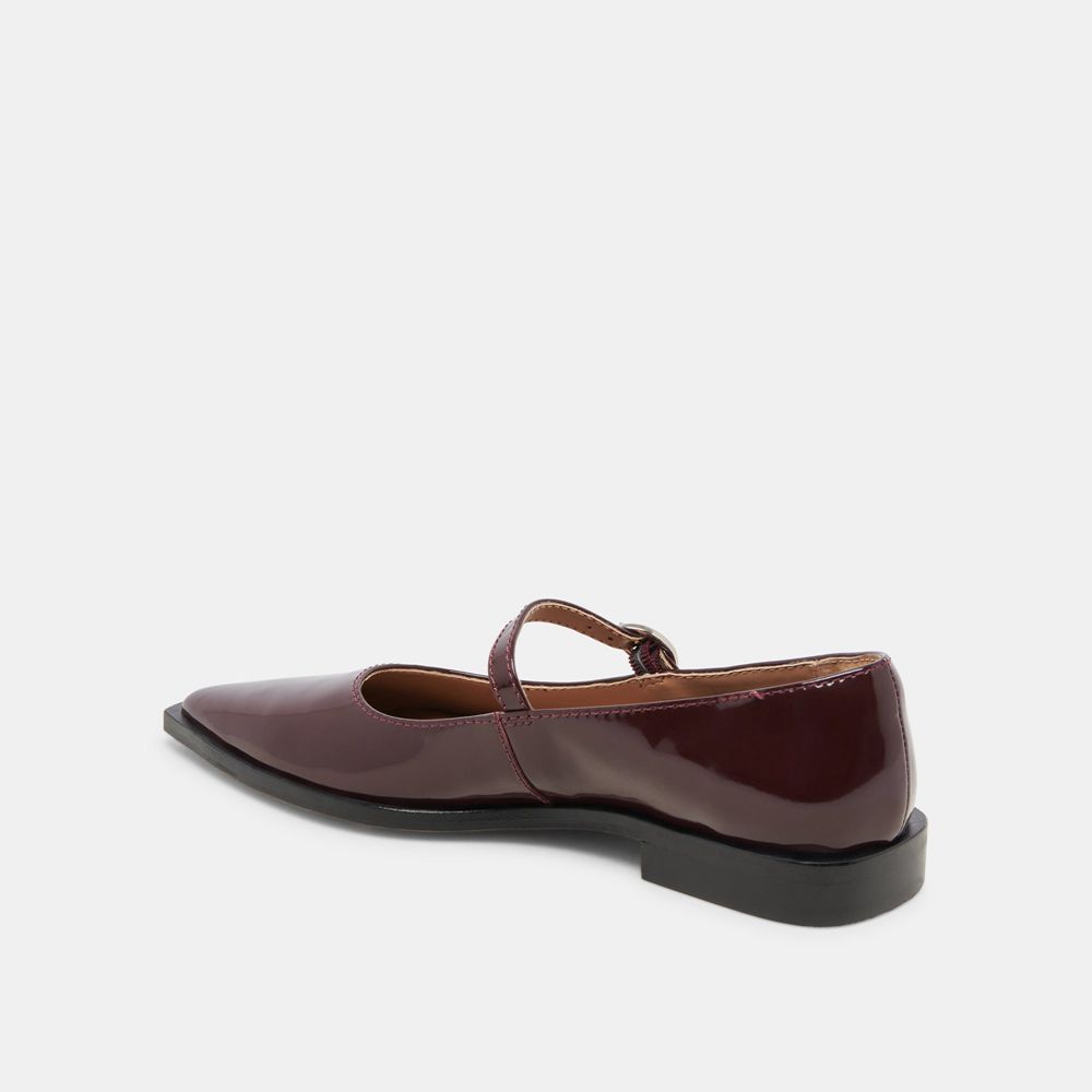 Dolce Vita Largo Leather Women Flats Dark Burgundy | US-264930YIB