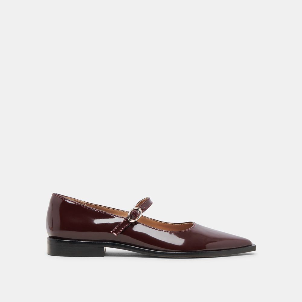 Dolce Vita Largo Leather Women Flats Dark Burgundy | US-264930YIB