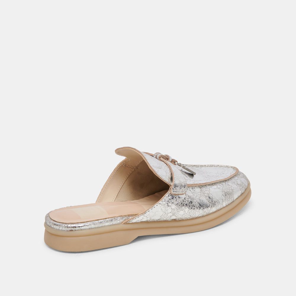 Dolce Vita Lasail Leather Women Flats Silver | US-259867YGJ