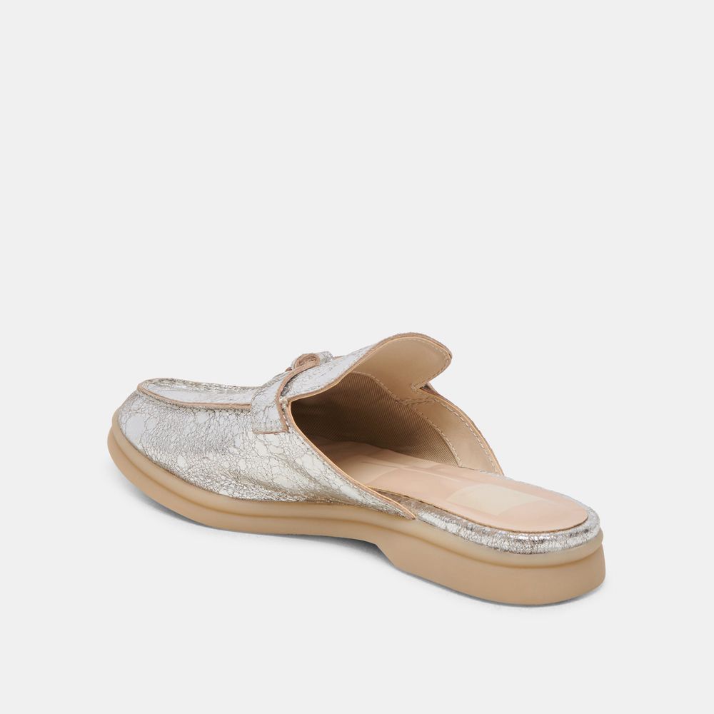 Dolce Vita Lasail Leather Women Flats Silver | US-259867YGJ