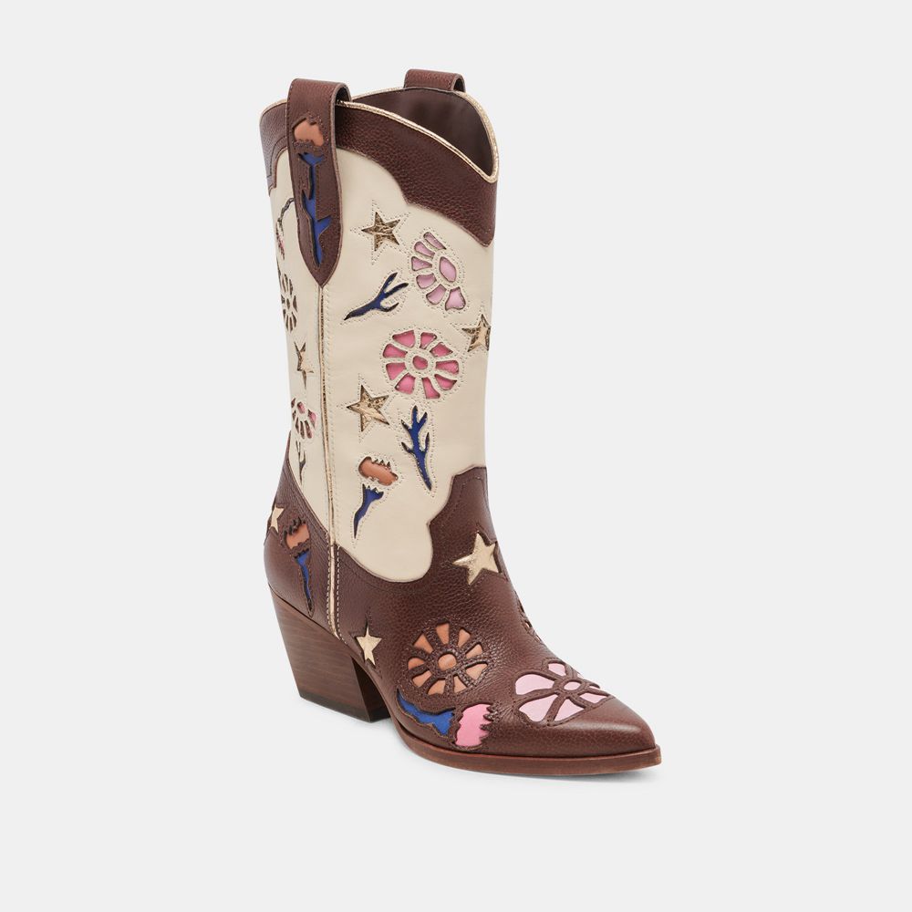 Dolce Vita Lassie Leather Women Western Boots Multicolor | US-085924HKR