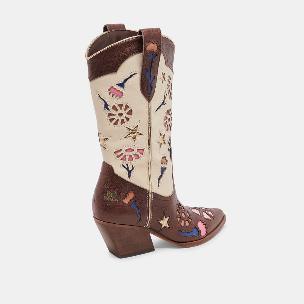 Dolce Vita Lassie Leather Women Western Boots Multicolor | US-085924HKR