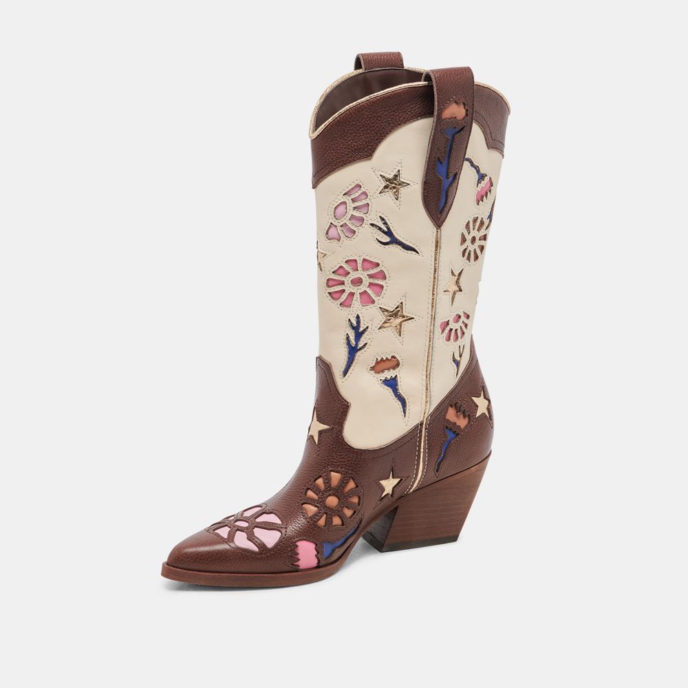 Dolce Vita Lassie Leather Women Western Boots Multicolor | US-085924HKR