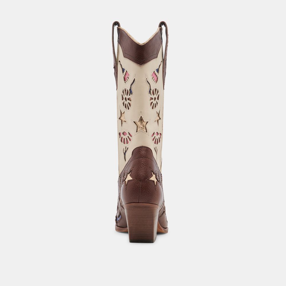 Dolce Vita Lassie Leather Women Western Boots Multicolor | US-085924HKR