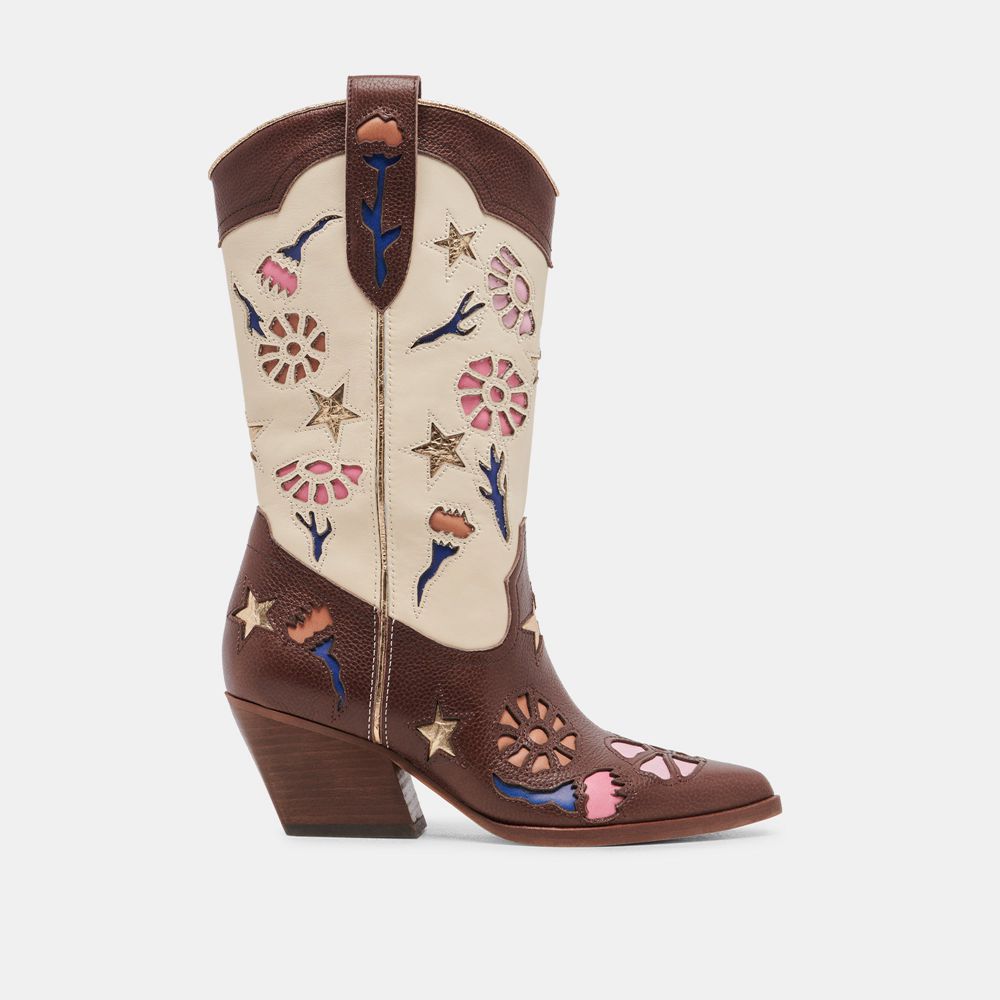 Dolce Vita Lassie Leather Women Western Boots Multicolor | US-085924HKR