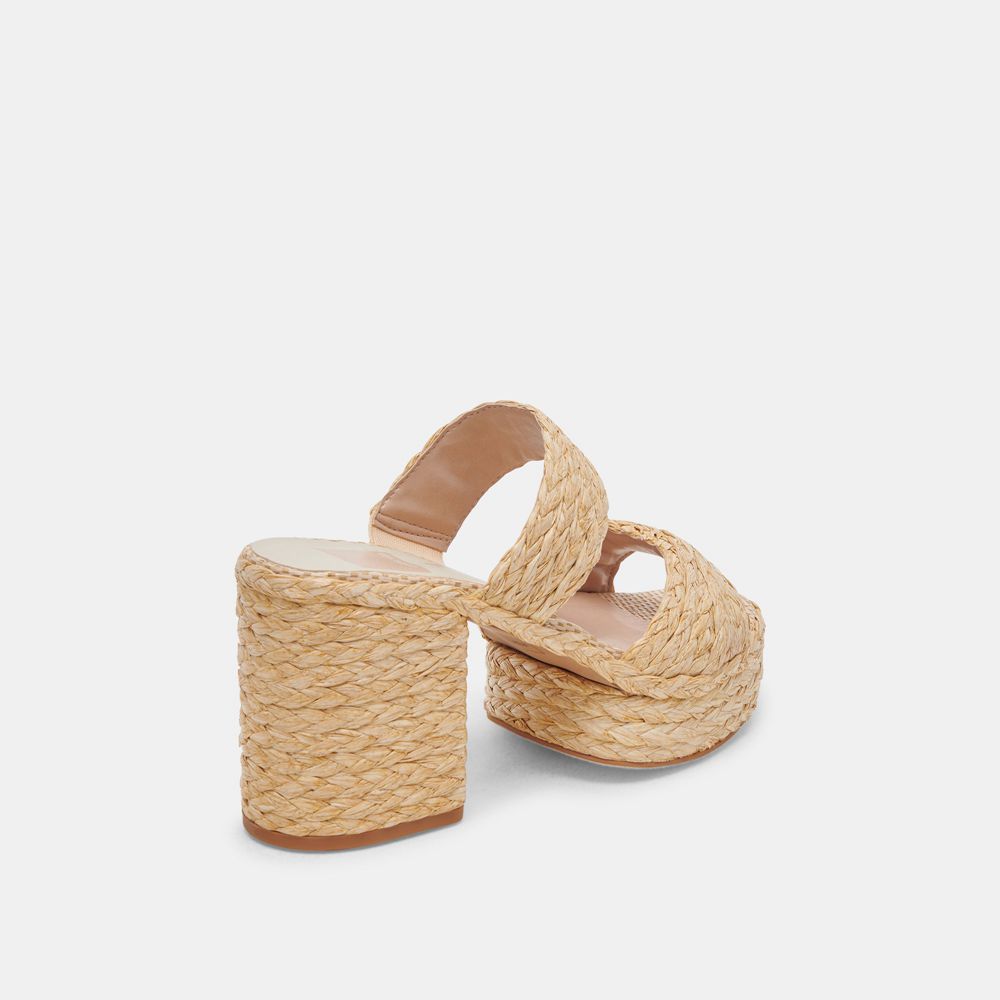 Dolce Vita Latoya Raffia Women Heels Light Brown | US-135067ZJI