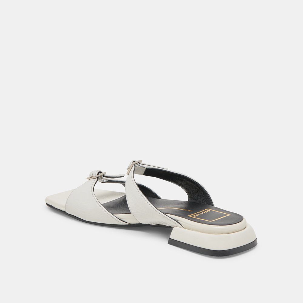 Dolce Vita Lavern Crinkle Patent Women Sandals White | US-091546BOR