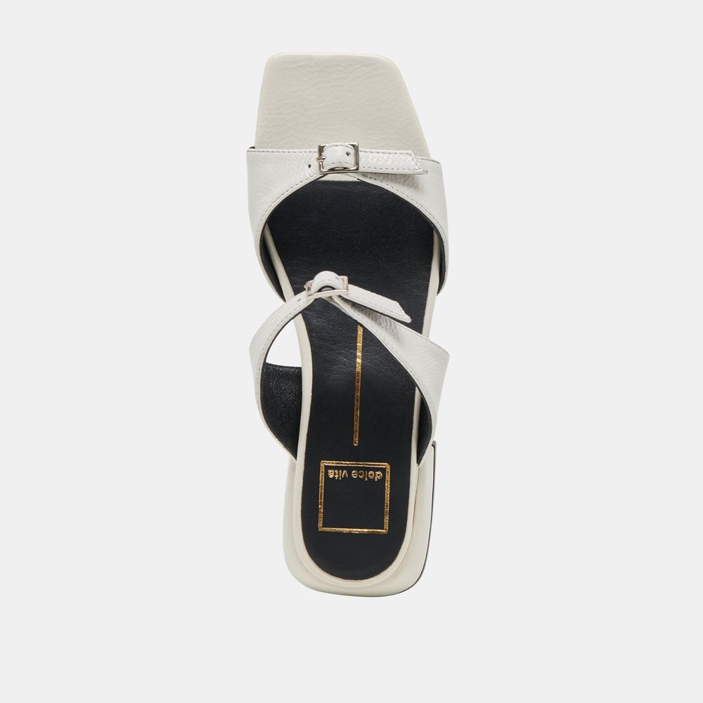 Dolce Vita Lavern Crinkle Patent Women Sandals White | US-091546BOR