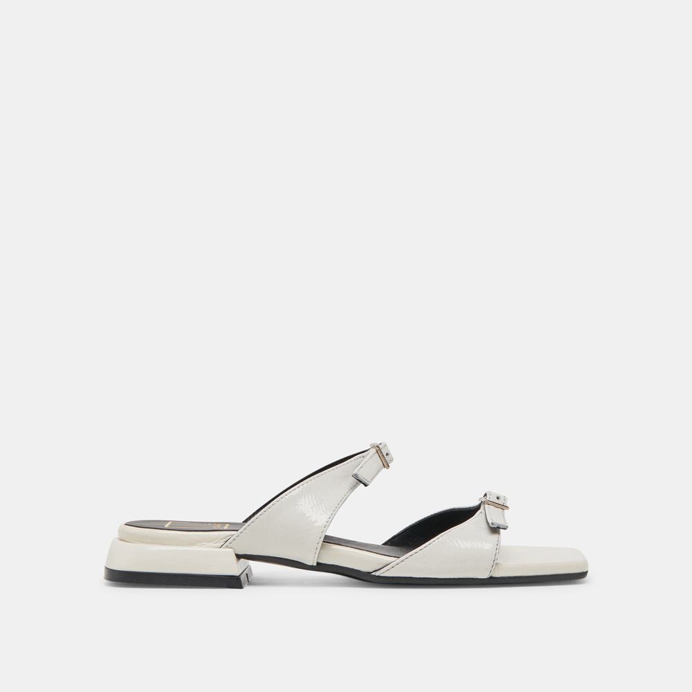 Dolce Vita Lavern Crinkle Patent Women Sandals White | US-091546BOR